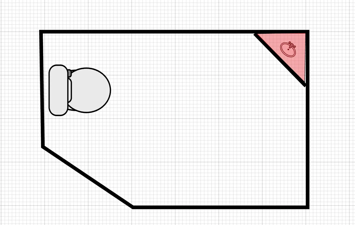 Field sketch showing the affected vanity location in Bathroom #1