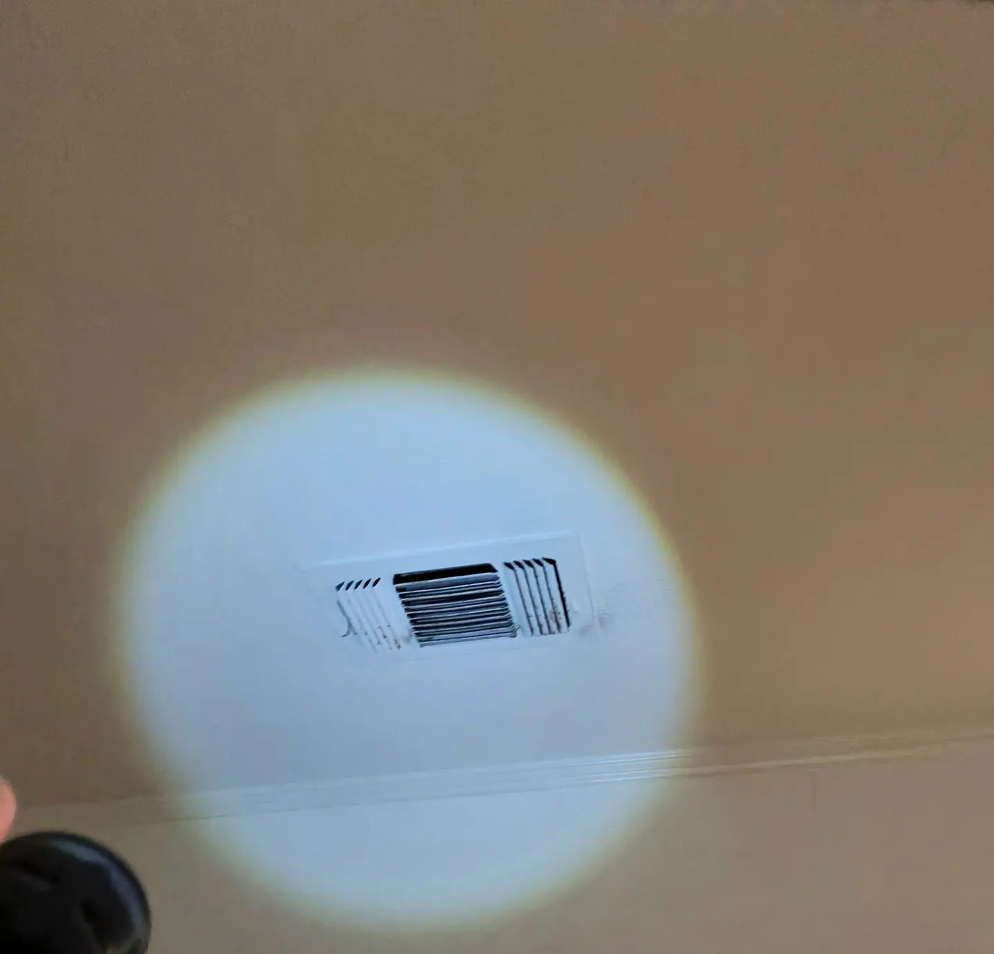 Discoloration on a bedroom ceiling supply grill that was not sampled