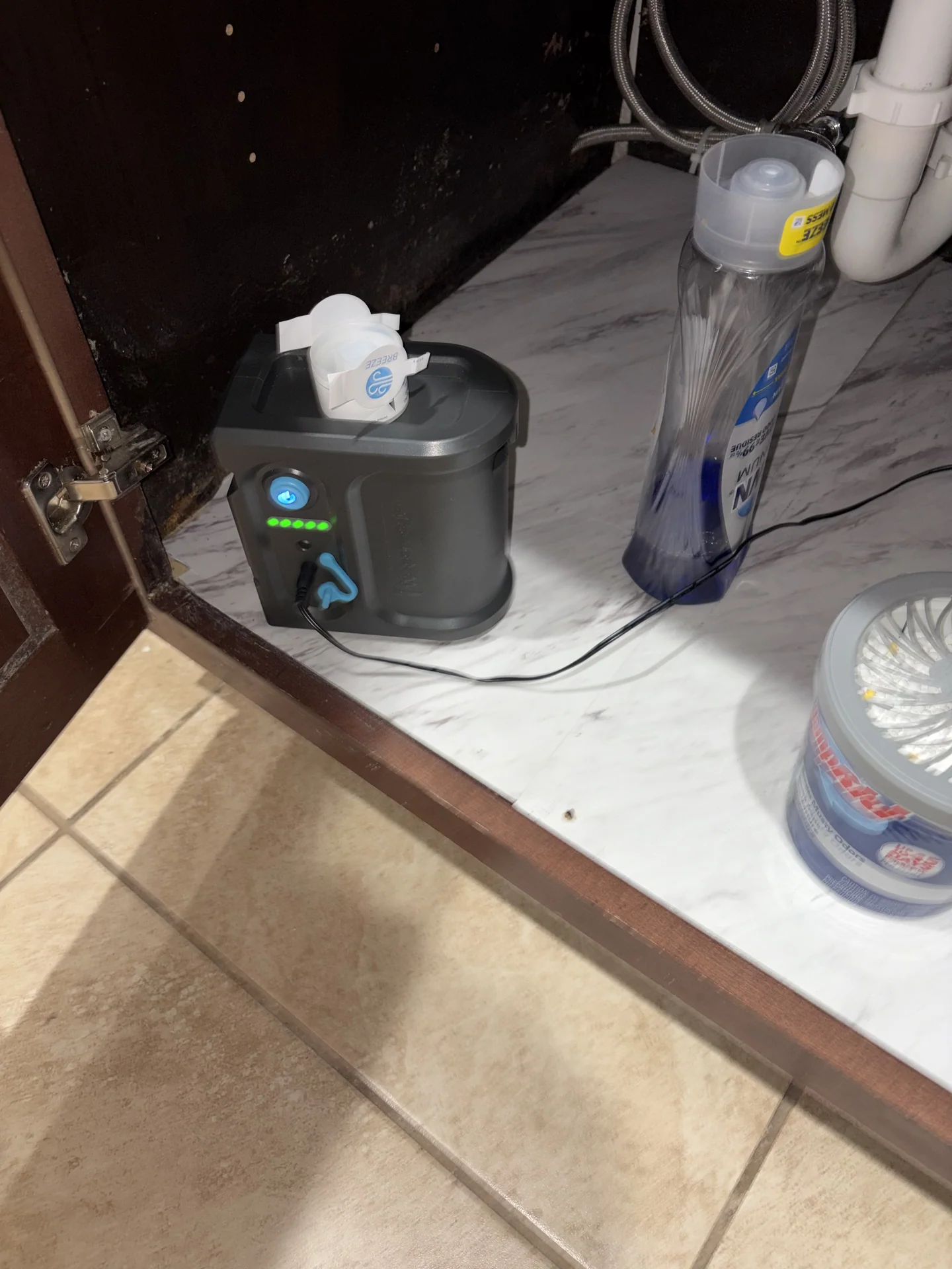 Air mold sample collected inside affected kitchen sink cabinet