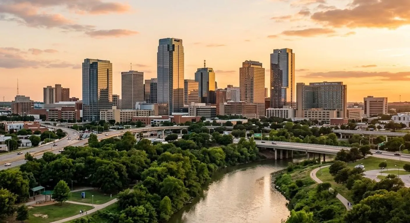 Aerial view of Fort Worth, Texas - mold testing service area